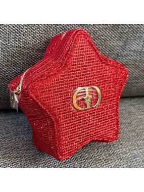 Dior Lunar New Year Red Star Makeup Bag Cosmetic Pouch Mini New Authentic